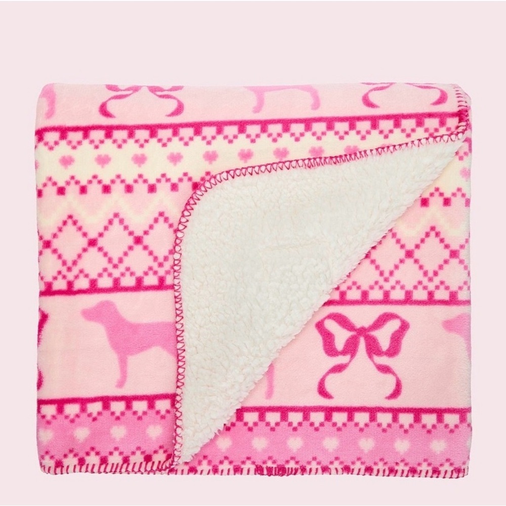 VS PINK Love Shack Fancy sherpa blanket